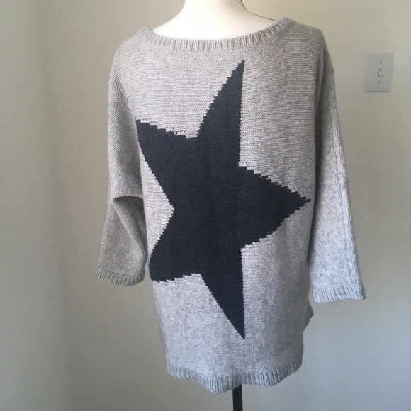 360 Cashmere Sweaters - 360 Cashmere Gray Star Sweater / Size Large